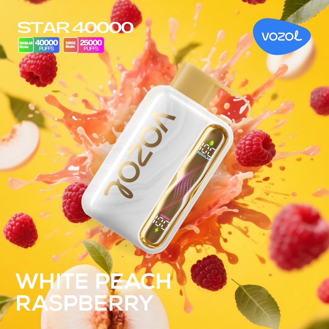 vozol-star-40000-white-peach-raspberry.jpg Vozol Star 40000 White Peach Raspberry - Görsel 1